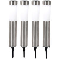 LED AUSSENLEUCHTE Edelstahl Silber 4er Set - Silberfarben, Metall (7.5/7.5/56cm) - Globo Lighting