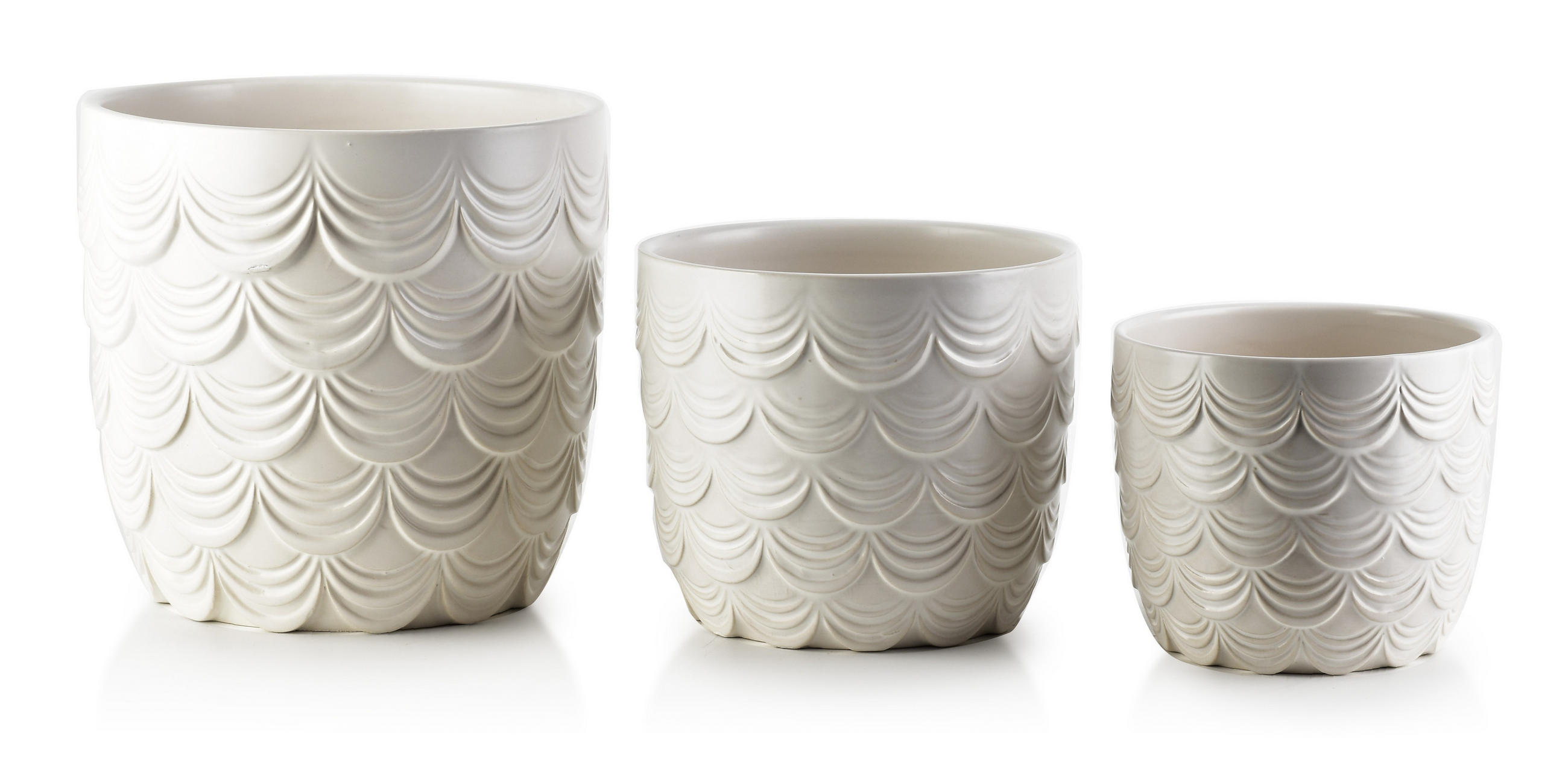 BLUMENTÖPFEN Neva Weiß 21/21/19 cm Keramik - Weiß, Keramik (19cm) - Mondex