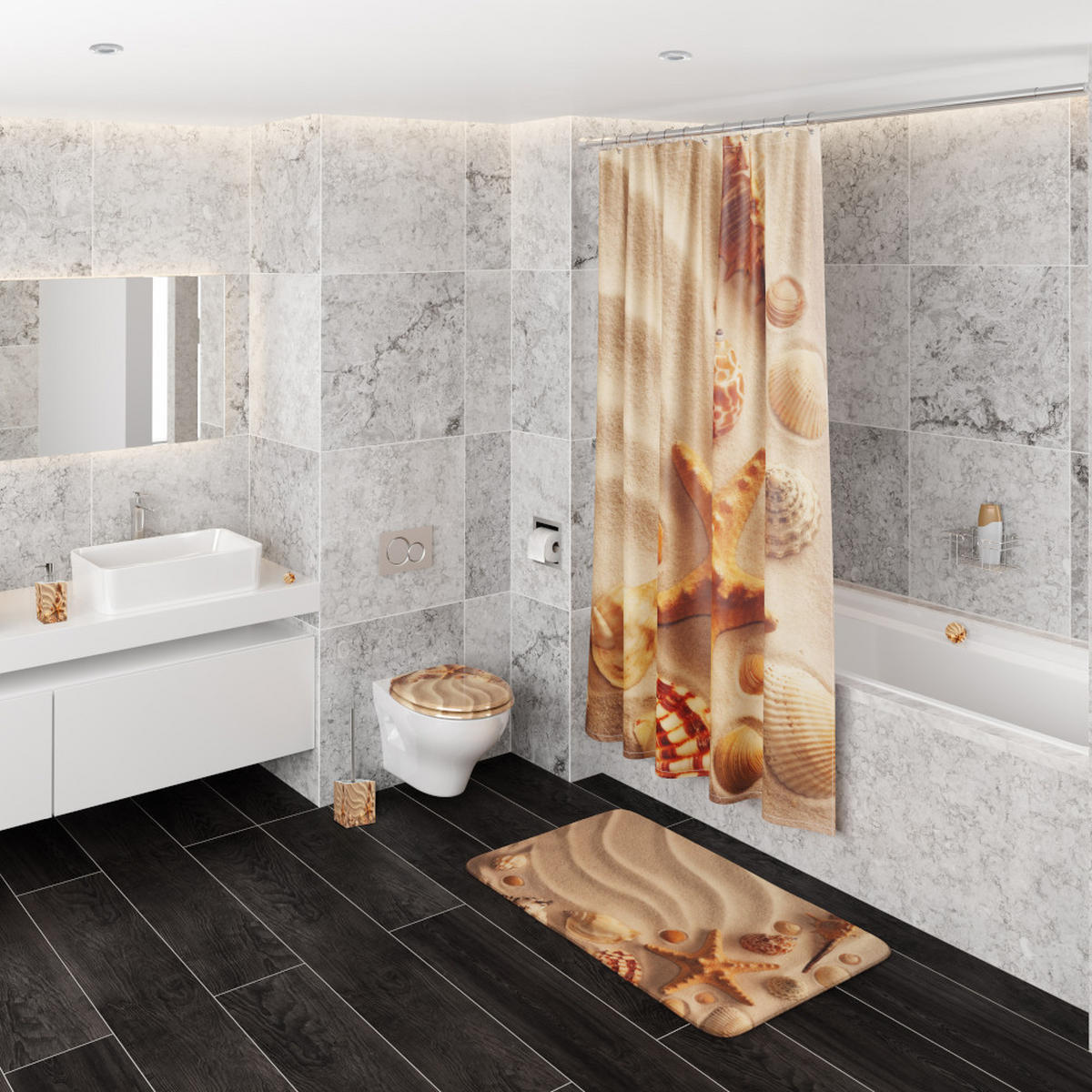 BADEWANNENKISSEN Sanibel - Beige, Kunststoff (39/5.5cm) - Sanilo