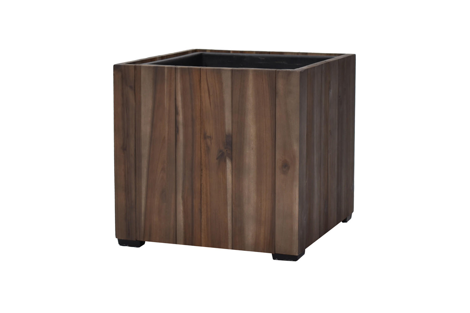 PFLANZKASTEN Colorado 4, 28x28 cm, Braun, Akazienholz, dunkel Braun - Dunkelbraun, Holz (28/28/28cm) - dasmöbelwerk