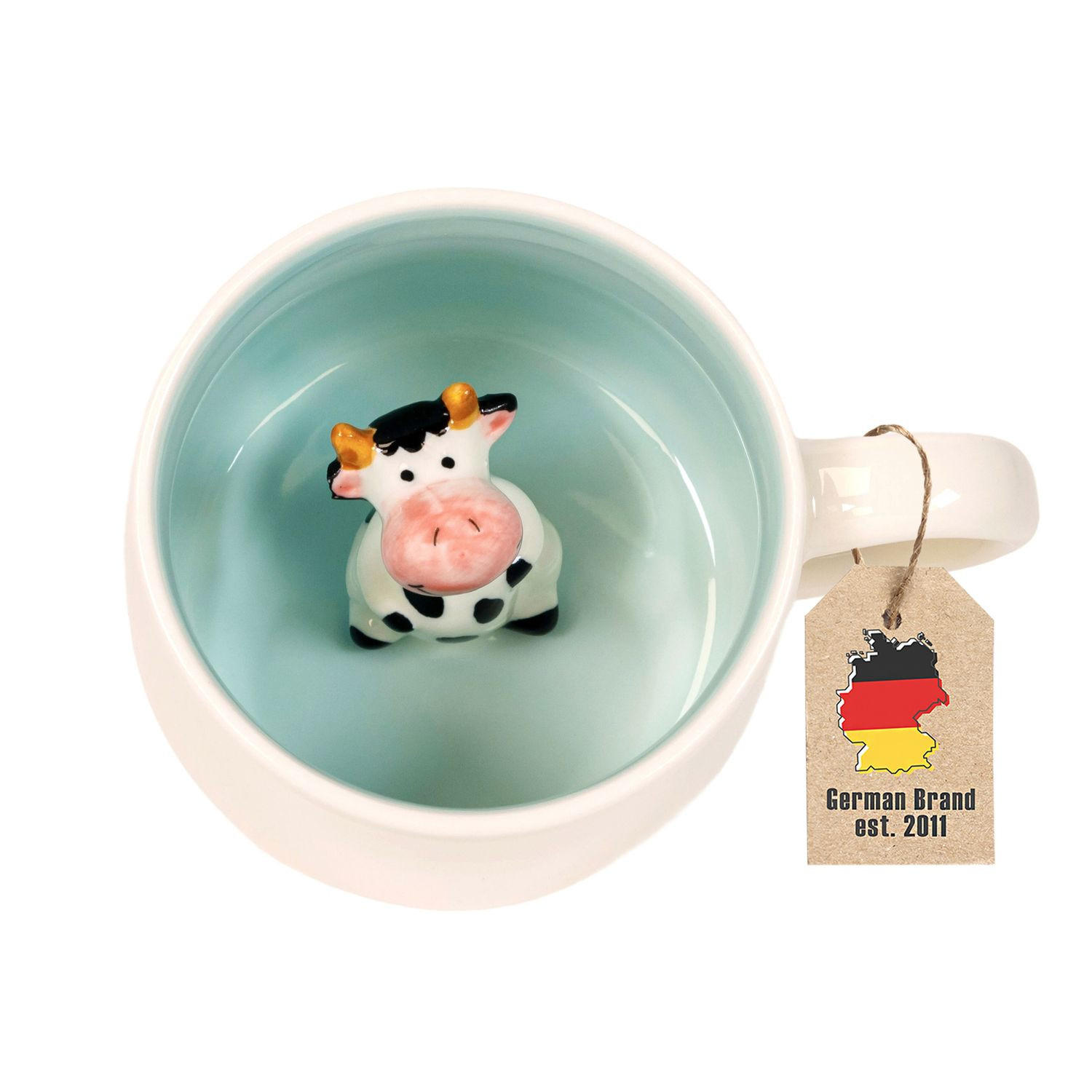 KAFFEETASSE 300ml 3D Cartoon - Weiß, Keramik (0.3L) - Intirilife