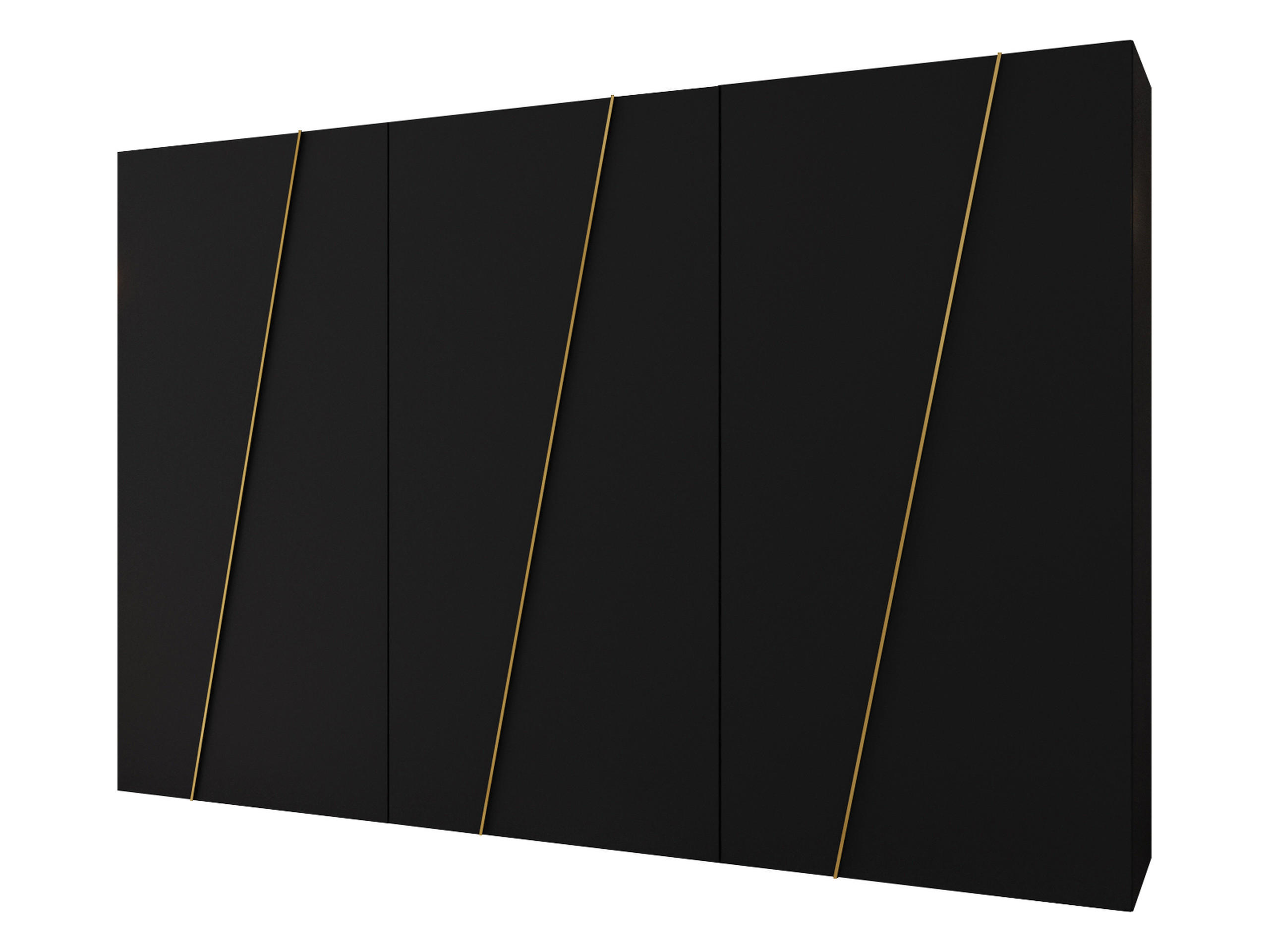 DREHTÜRENSCHRANK Zen 300 cm - Goldfarben/Schwarz, Holzwerkstoff/Kunststoff (300/202/50cm) - MIRJAN24
