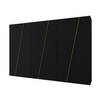 DREHTÜRENSCHRANK Zen 300 cm - Goldfarben/Schwarz, Holzwerkstoff/Kunststoff (300/202/50cm) - MIRJAN24