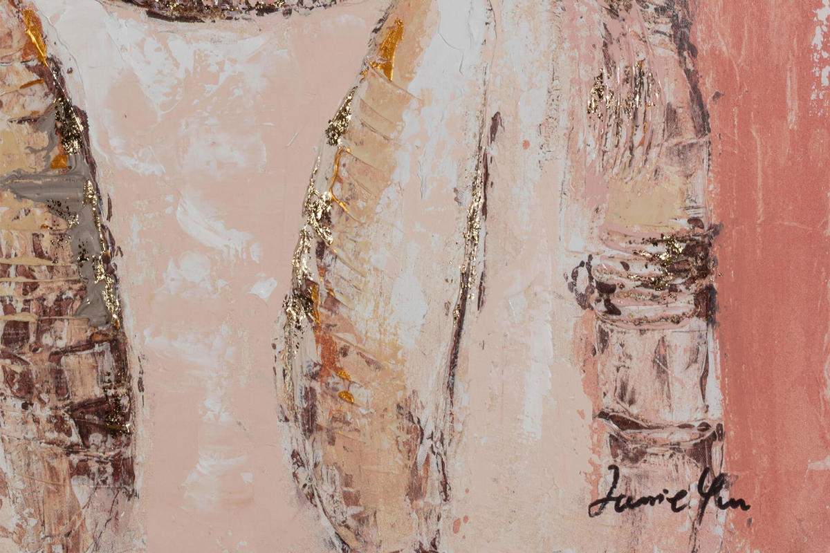 ACRYLBILD HANDGEMALT 60/90 cm - Pink/Weiß, Holz/Textil (60/90cm) - KUNSTLOFT