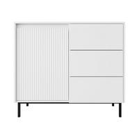 KOMBIKOMMODE Ozmi 1D3SZ - Schwarz/Weiß, Holzwerkstoff/Metall (103/90/50cm) - MIRJAN24