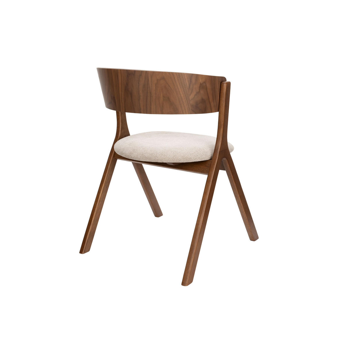 ESSZIMMERSTUHL Bresso Walnuss/ Beige - 2 er Set - Beige, Kunststoff (54/77/56.5cm) - Dutchbone