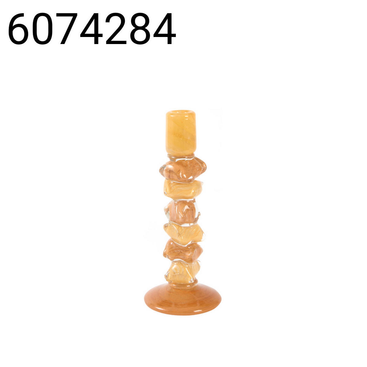 KERZENSTÄNDER Estina - Orange - 11.5/11.5/29.5 cm - Orange, Glas (11.5/29.5/11.5cm) - Light & Living