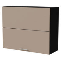 KLAPPHÄNGESCHRANK Brerra W8B/90-AV Schwarz / RAL 1019 graubeige Matt 90 / 32,5 / 72cm - Graubraun/Schwarz, Holz/Holzwerkstoff (90/72/32.5cm) - Feldmann-Wohnen
