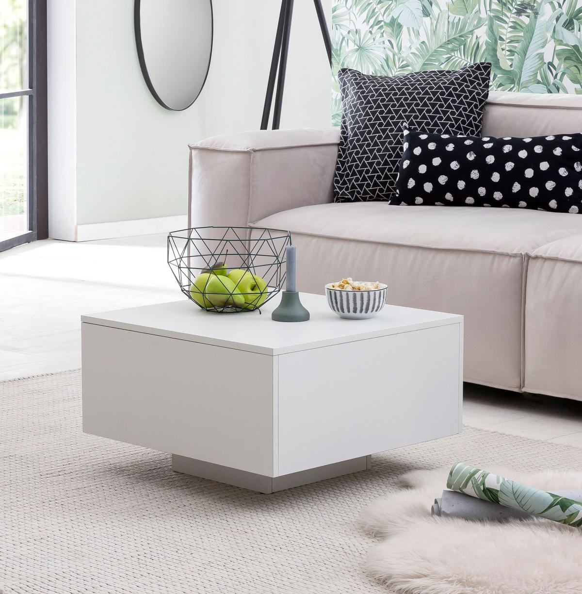 COUCHTISCH aus Holz, Puristisches Design - Weiß, Holz (60/60/35cm) - KADIMA DESIGN