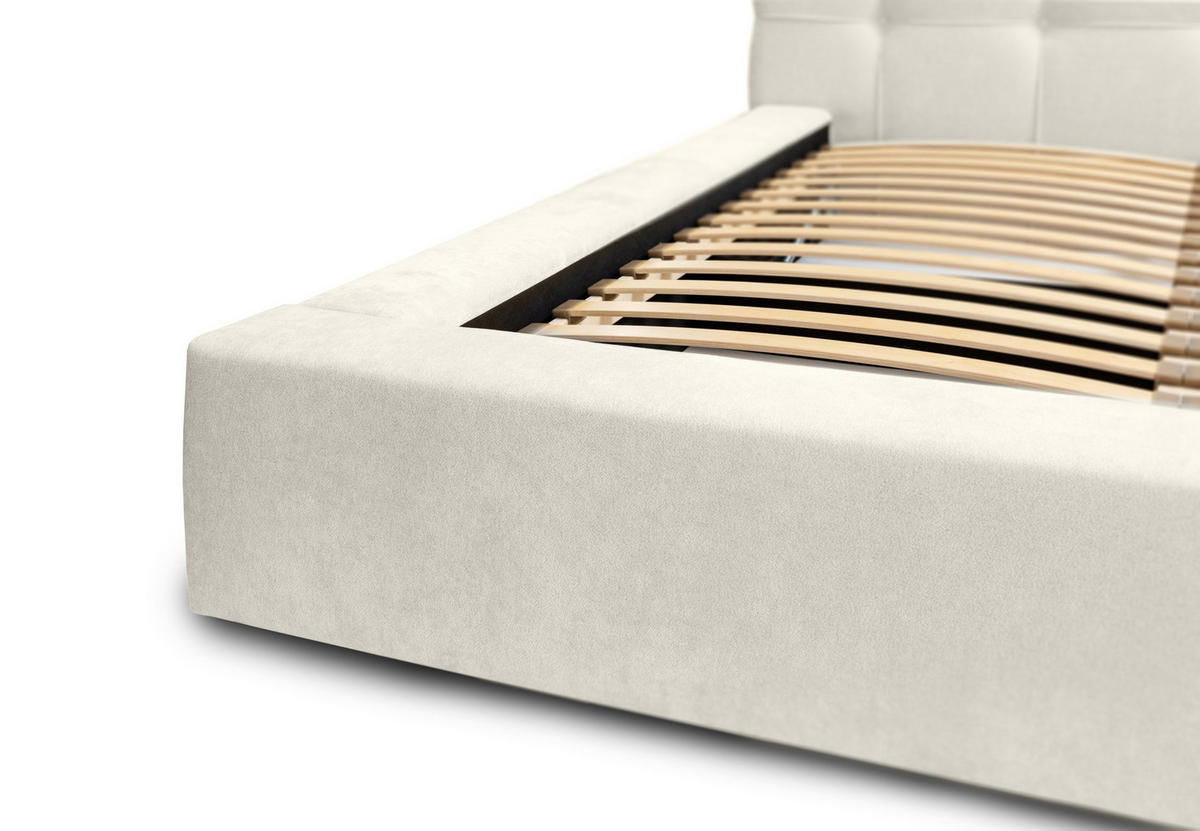 POLSTERBETT aus Velvet Gretta 140x200 cm, Creme - Creme, Textil (140/200cm) - Fedve