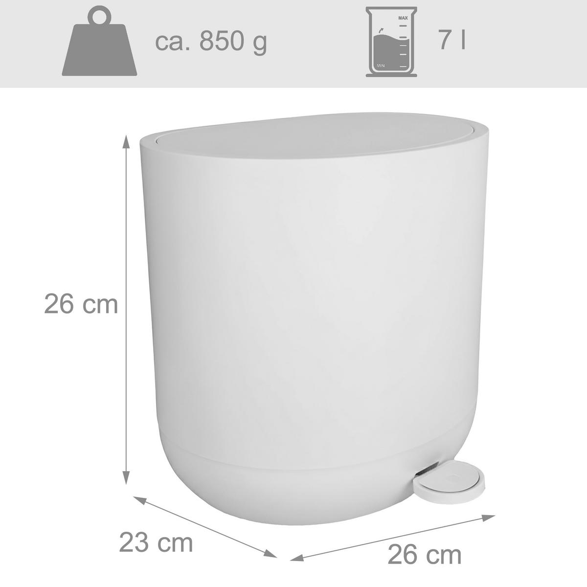 MÜLLEIMER - Weiß, Kunststoff (26/26/23cm) - Relaxdays