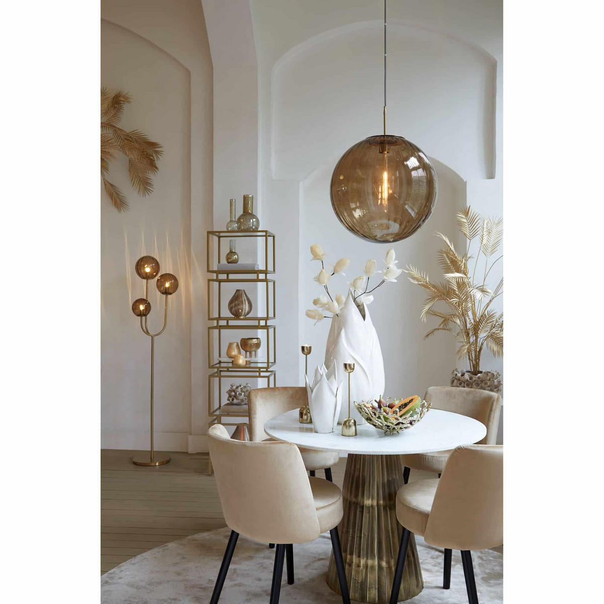 HÄNGELAMPE Magdala Braun Ø48/48 cm - Braun, Glas (48/48/48cm) - Light & Living