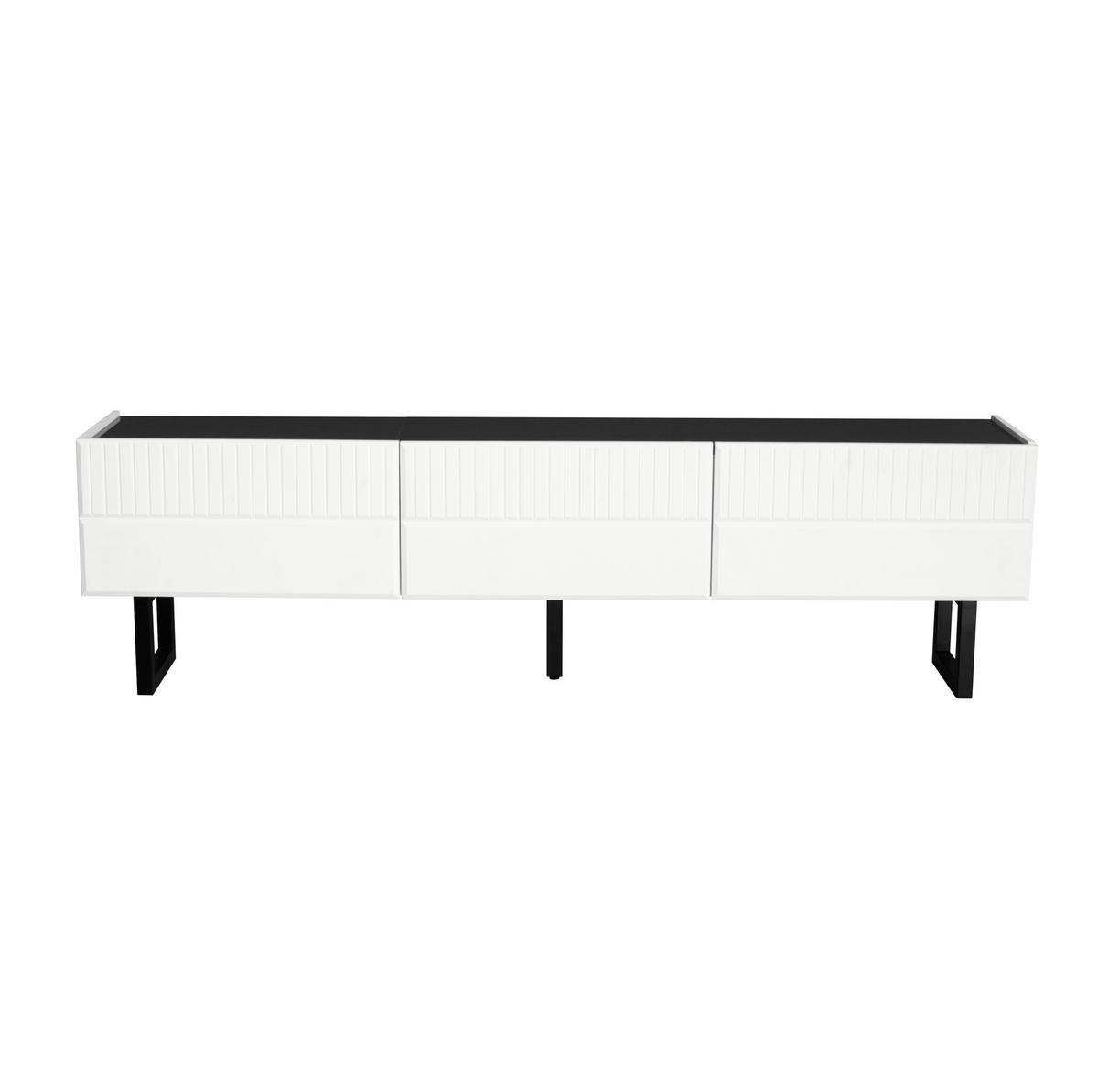 OBÝVACÍ sestava 170/35/47 a 110/50,5/41 cm černá a bílá z MDF a dřevotřísky s úložným prostorem - černá, kompozitní dřevo (170/47/35cm) - OKWISH