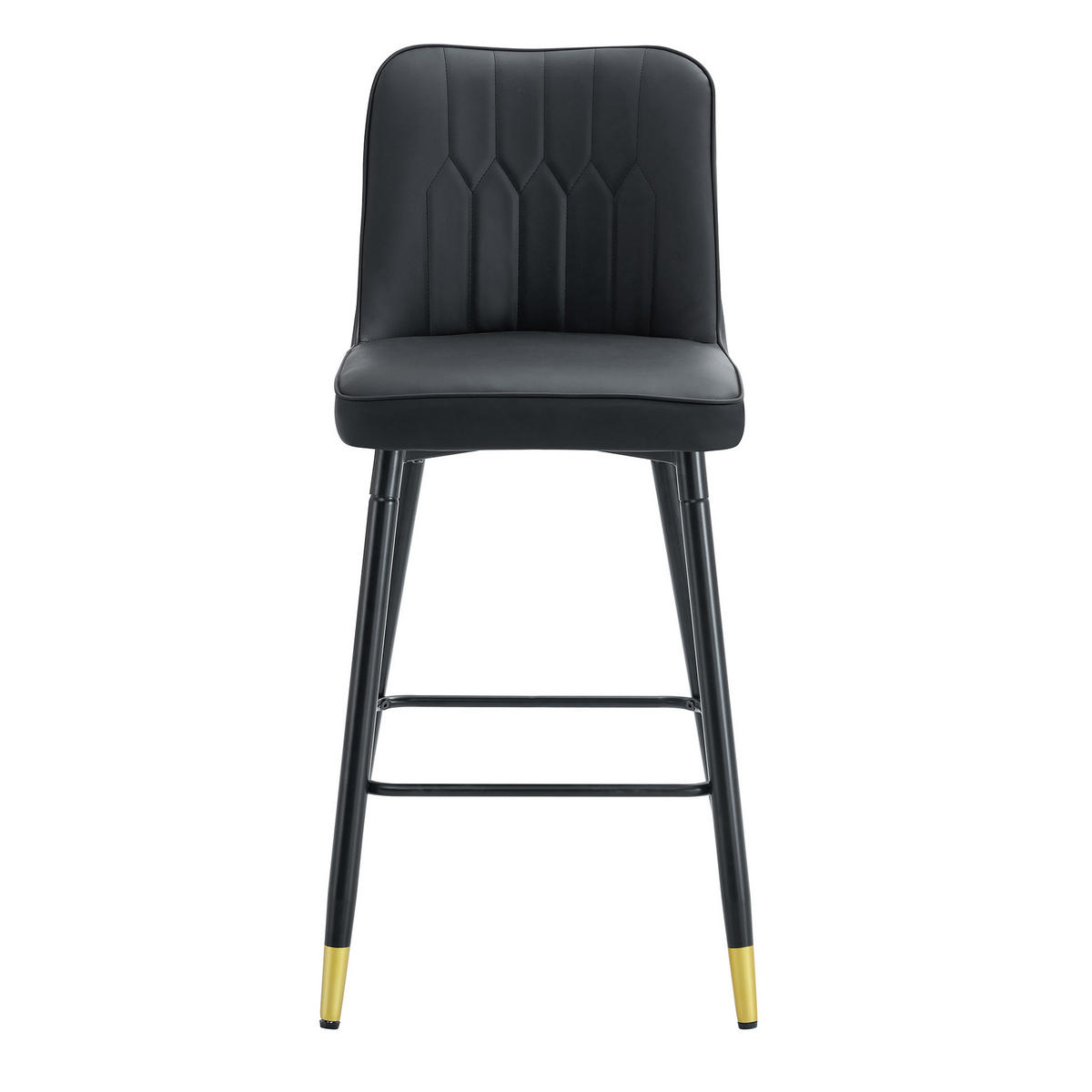 BARHOCKER 2er-Set 100 cm Schwarz mit Rückenlehne - Schwarz, Metall (45/100/42cm) - MIVRAY