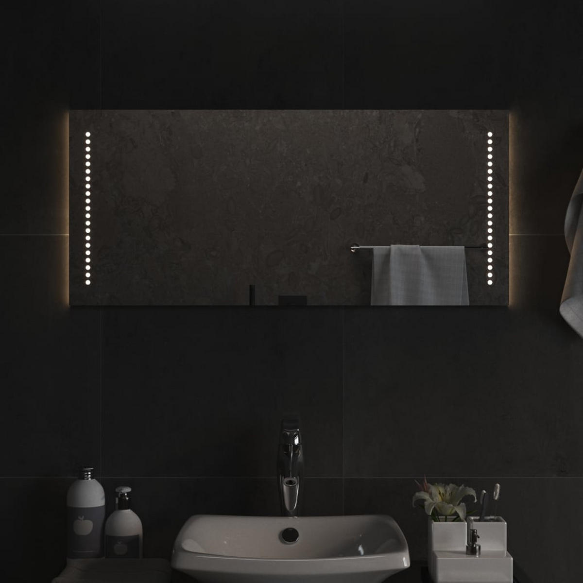 LED-BADSPIEGEL 40x90 cm - Transparent, Glas (40/21/90cm) - furnicato