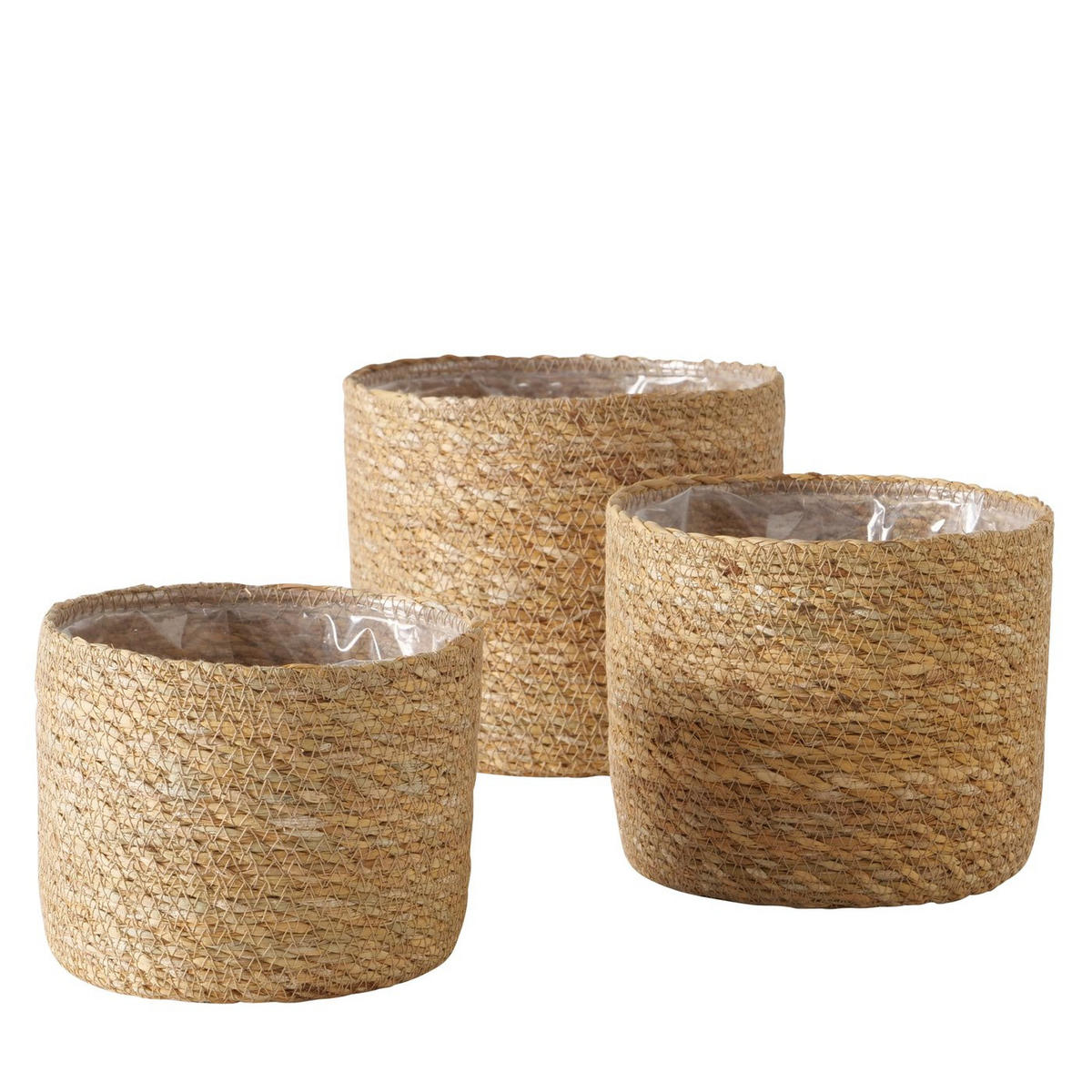 ÜBERTOPF SOPHY 3er-Set - Braun, Naturmaterialen (19/16/19cm) - Boltze Home