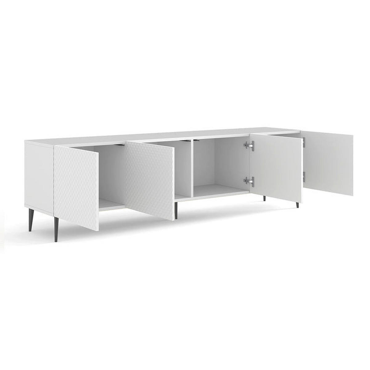 TV STOLÍK Philaé Biela - biela, kompozitné drevo (200/56/42cm) - Petits-meubles