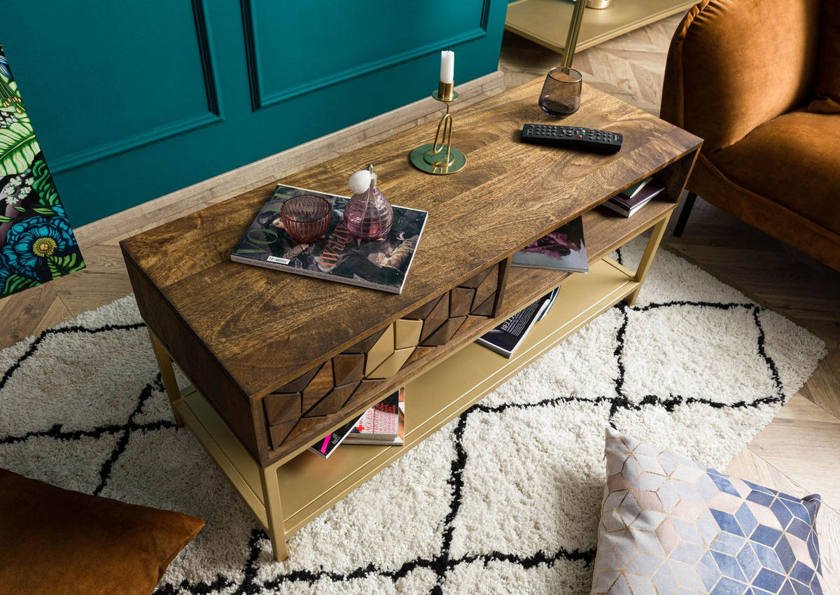 COUCHTISCH Mango 110x40x50 braun geölt DIAMOND #200 - Braun, Holz (110/40/50cm) - Massivmoebel24