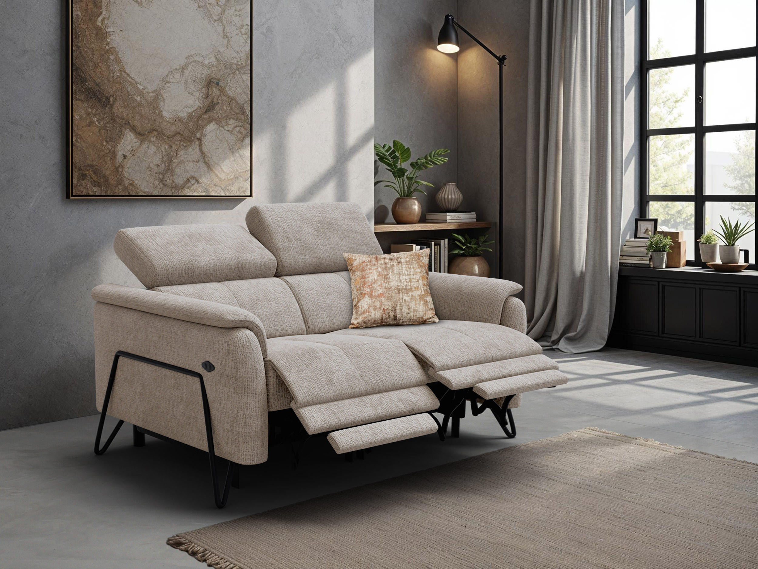 RELAXSOFA RODEN 2-Sitzer, beige - Beige, Holz/Textil (152/82/103cm) - Courtois Laville