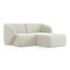 ECKSOFA Rechts Bouclé Stoff Beige - Sandfarben/Schwarz, Holzwerkstoff/Kunststoff (178/166cm) - Makamii