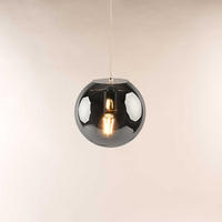 PENDELLEUCHTE Orb Chrom/Rauch Ø 20cm - Chromfarben/Grau, Glas (20/20/20cm) - s.luce