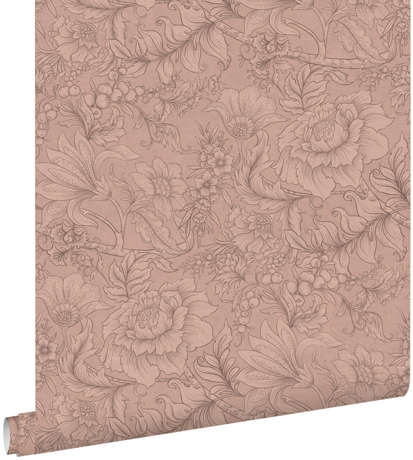 TAPETE Blumenmuster 53 cm x 10.05 m - Terracotta, Papier (53/1000cm) - ESTAhome