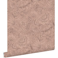 TAPETE Blumenmuster 53 cm x 10.05 m - Terracotta, Papier (53/1000cm) - ESTAhome