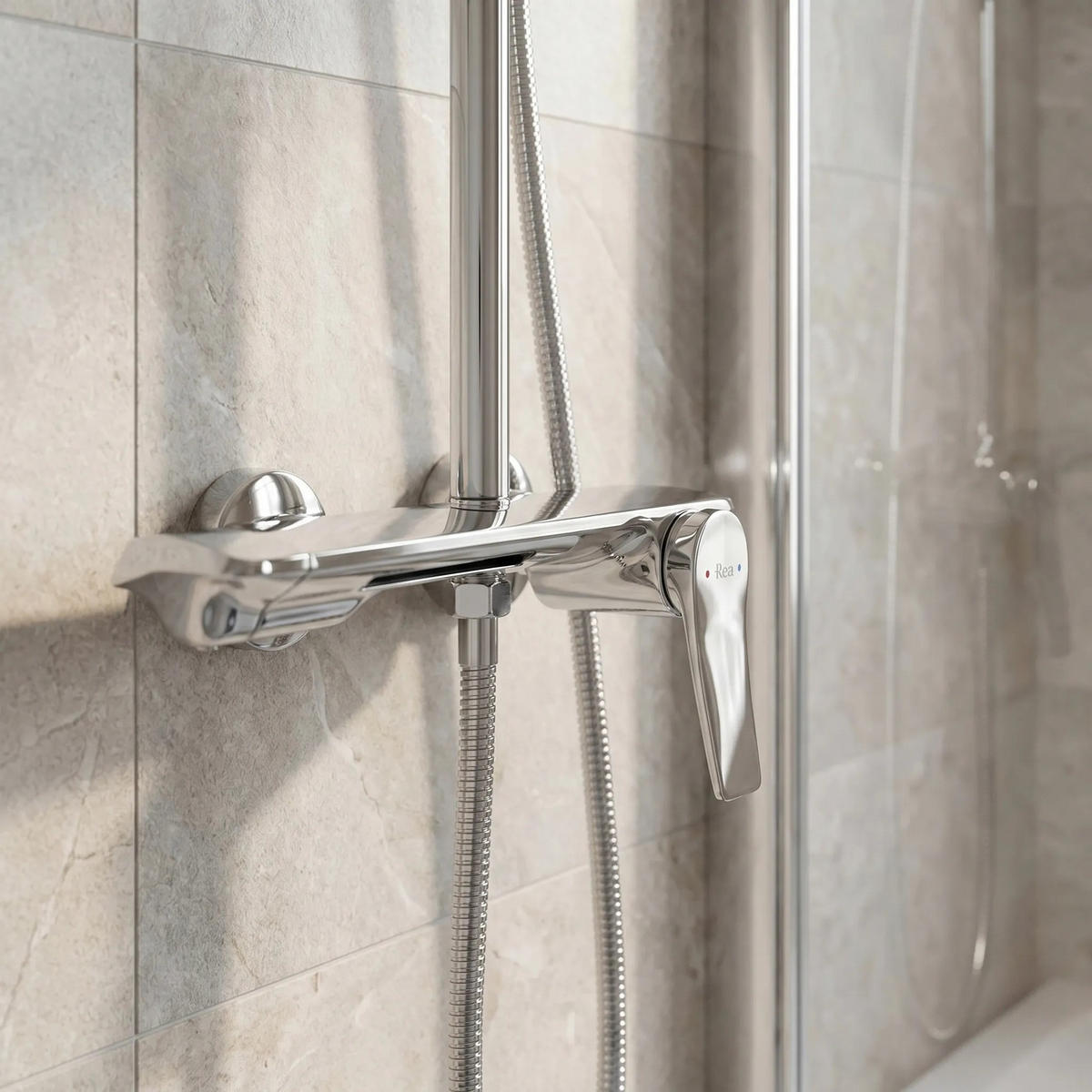 DUSCHGARNITUR Rea Vision Chrome - Chromfarben, Metall (28/114.5/14cm) - REA