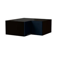 ECKAUFSATZSCHRANK Oslo W14/90/36 Schwarz / Indigo Matt 90 / 90 / 36cm - Schwarz/Dunkelblau, Holz/Holzwerkstoff (90/36/90cm) - Feldmann-Wohnen