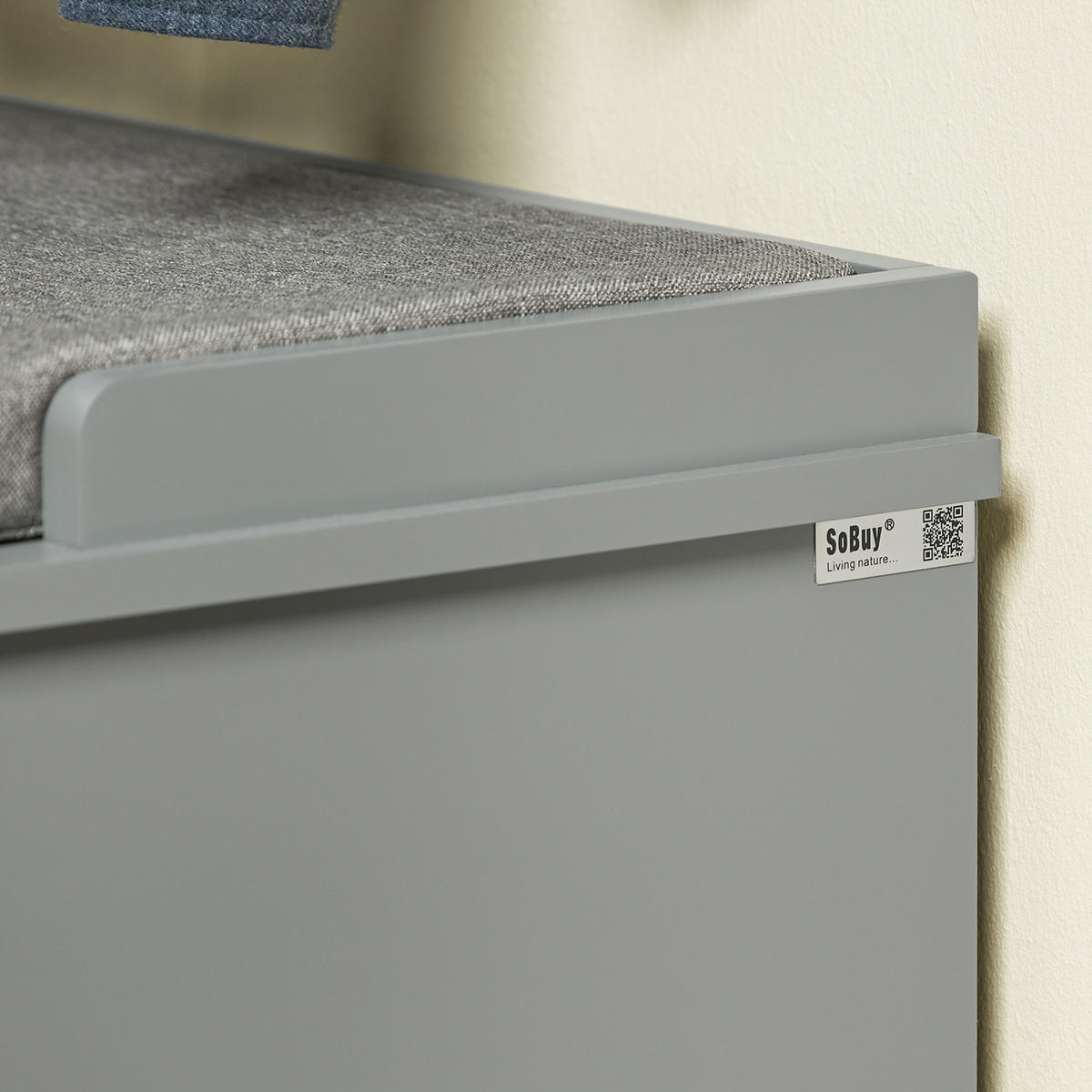 SCHUHBANK Grau - Grau, Holzwerkstoff (100/48/38cm) - SoBuy