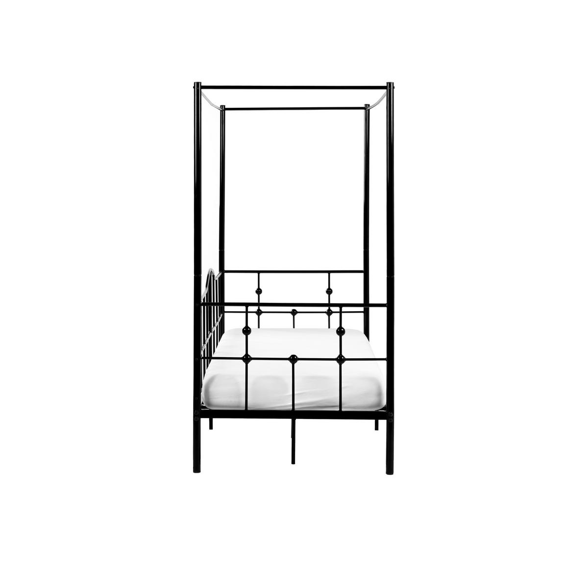 POSTELJA Z BALDAHINOM kovina 90/200 cm črna Artonne - črna, kovina (90/200cm) - Beliani