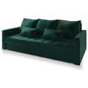 BETTSOFA SIRO Grün Plüsch-Stoff mit Schlaffunktion - Grün, Textil (222/83/86cm) - MASSENO