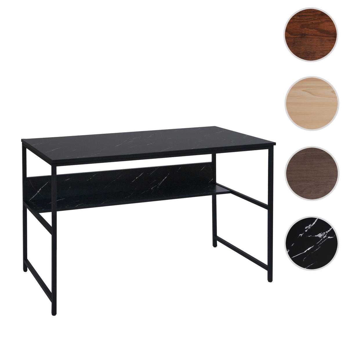 SCHREIBTISCH rechteckig Schwarz - Schwarz, Metall (60/120/78cm) - MCW
