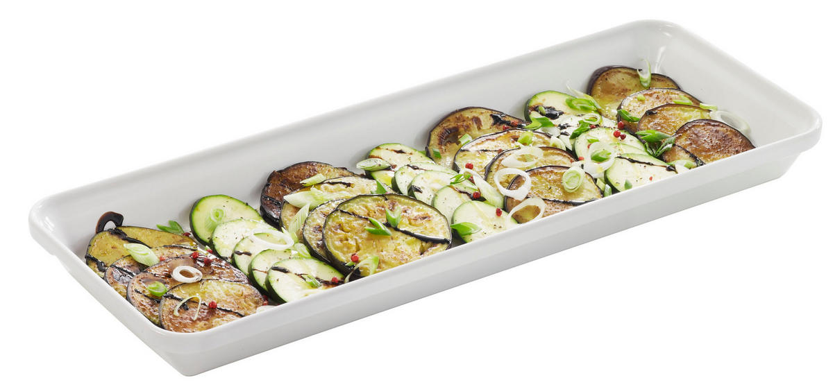 AUFLAUFFORM & SERVIERFORM RECHTECKIG 49,5 x 20 x 4,5 cm Weiss - Weiß, Keramik (20/4.5/49.5cm) - Revol Porcelaine France