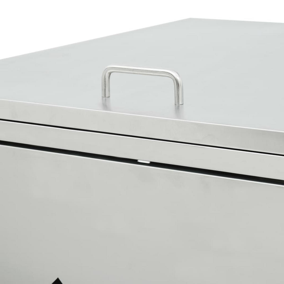 2ER Mülltonnenbox SOGI Edelstahl | 138x115x77,5cm silber | Für 2 Tonnen 240L - Silberfarben, Metall (138/115/77.5cm) - DELUKE