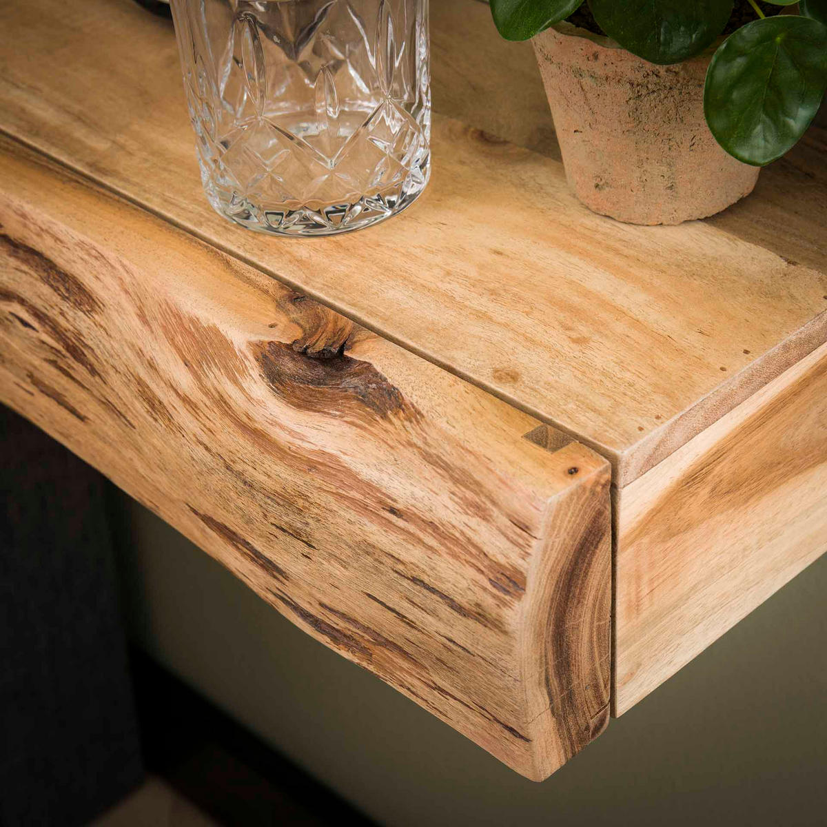 NACHTTISCH Baum Braun 20/40/ 10 cm 2er-Set - Braun, Holz (40/10/20cm) - Hoyz Collection