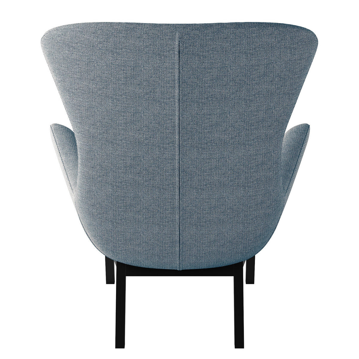 SESSEL mit Holzfüßen - Blau/Schwarz, Birkenholz/Textil (84/99/96cm) - home24