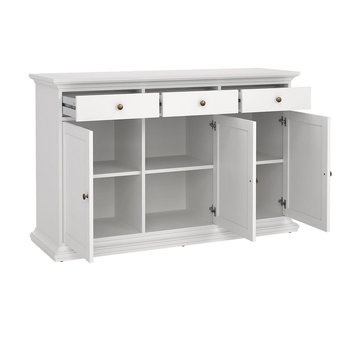SIDEBOARD Venedig Weiß 144/46/92 cm - Weiß, Holzwerkstoff (144/92/46cm) - ebuy24