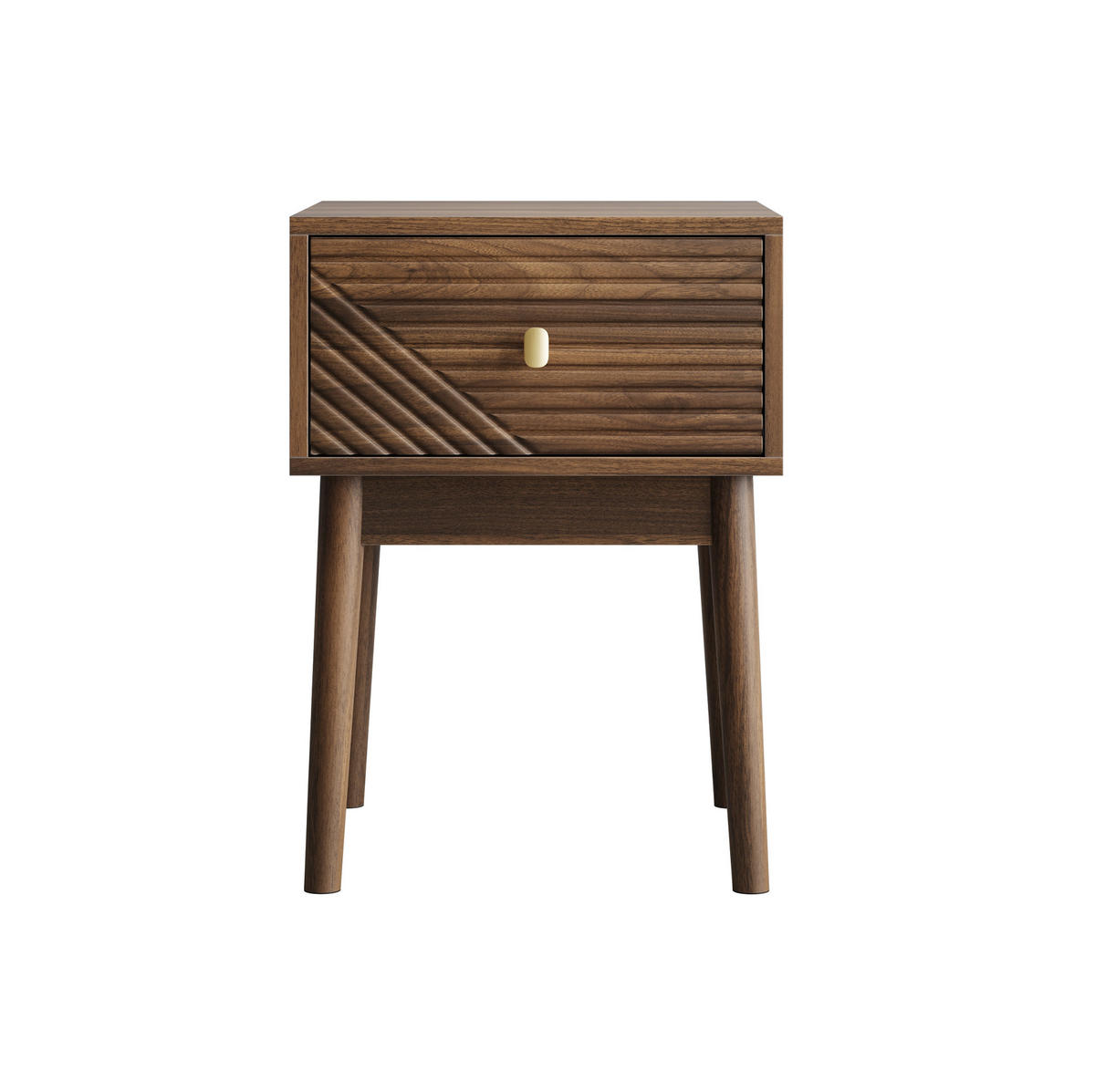 NACHTTISCH-SET (2 Stück) aus MDF mit 2 Schubladen, 40/40/55 cm, Walnuss - Walnussfarben, Holzwerkstoff (40/55/40cm) - Redom