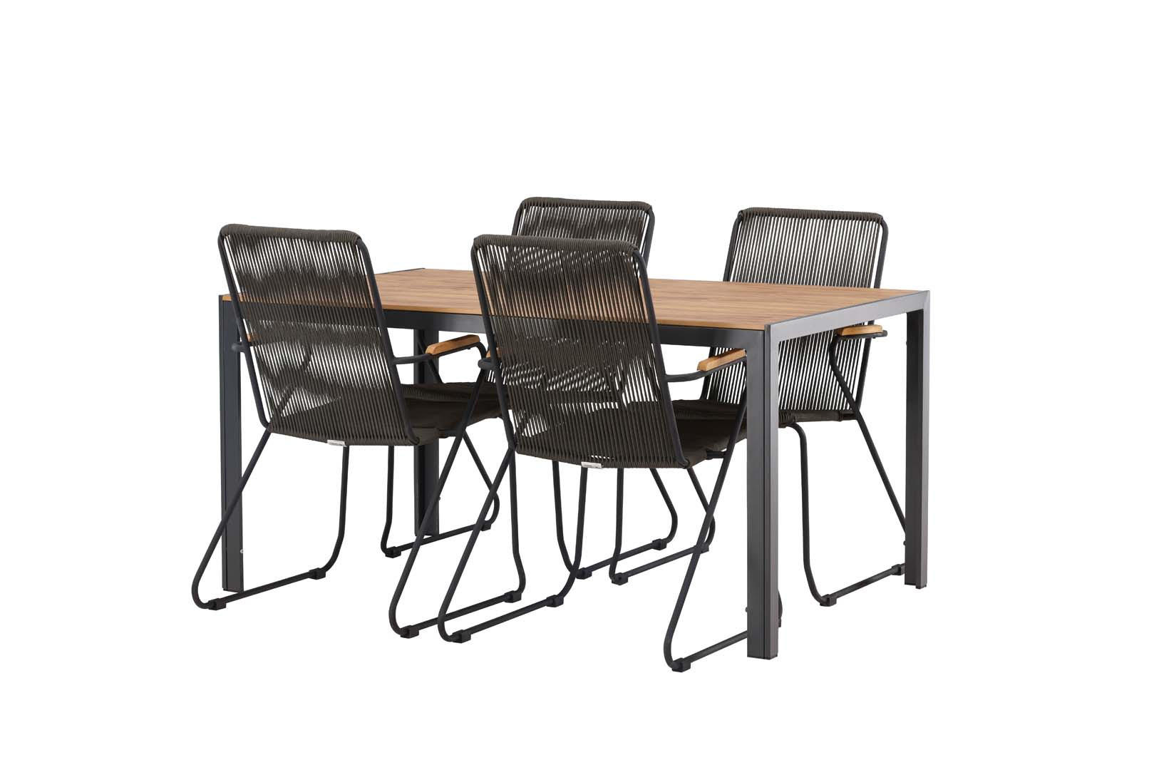 GARTENSET schwarz - Schwarz, Holzwerkstoff - ebuy24