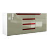 SIDEBOARD Sintra Sandgrau Hochglanz / Bordeaux Hochglanz - Sandfarben, Holzwerkstoff (139/72/35cm) - Vladon