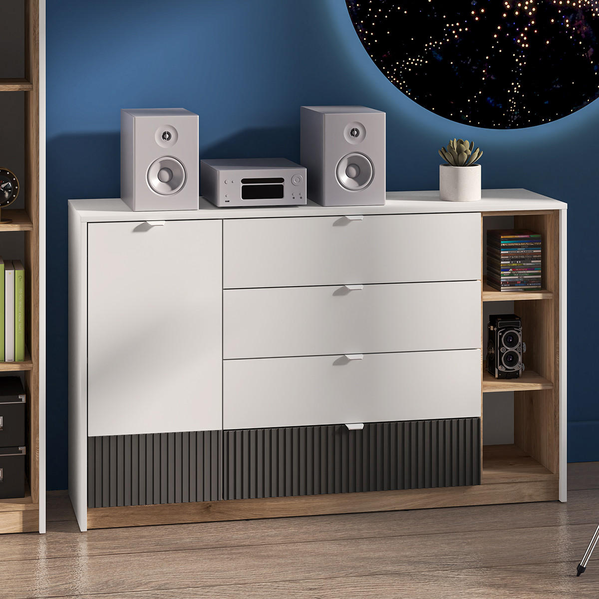 SIDEBOARD Ronan Weiß - Weiß, Holzwerkstoff (138/86/40cm) - Petits-meubles