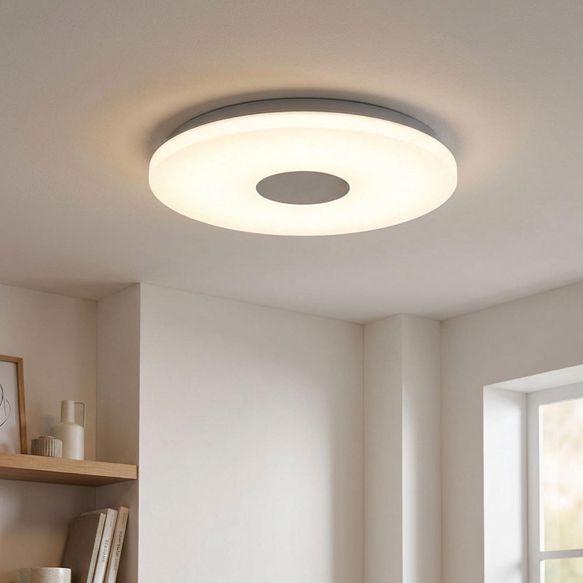 LED DECKENLEUCHTE Augustus Weiß Chrom - Weiß, Metall (37.5/37.5/5.2cm) - Globo Lighting