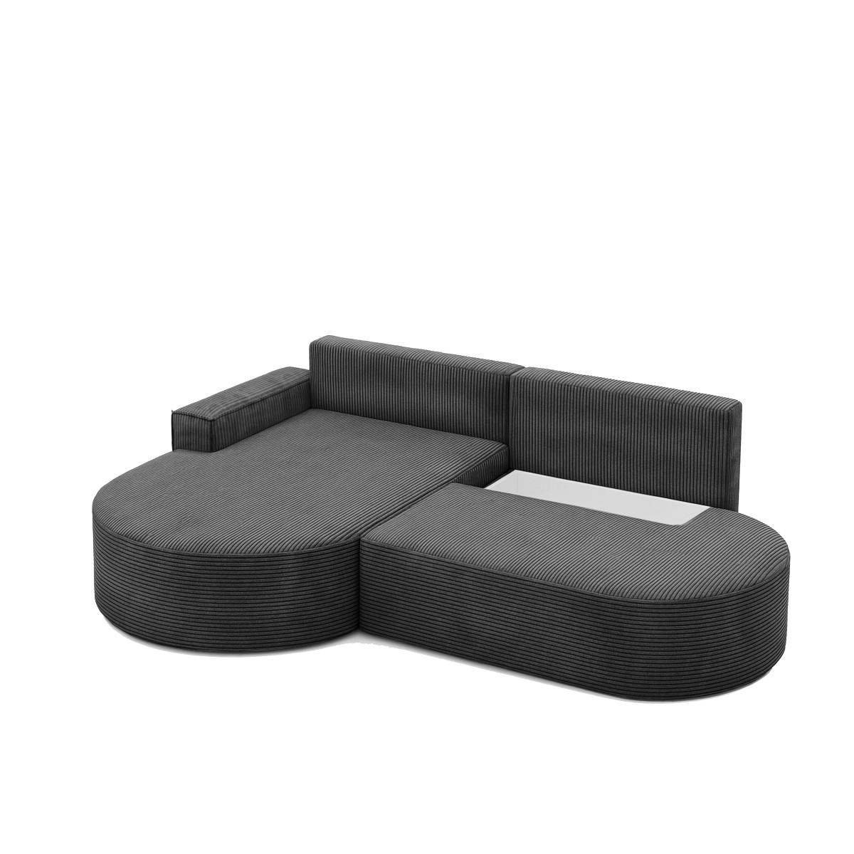 ECKSOFA Modena Pro - Komfort Und Stil Stoff Poso Graphit Links - Graphitfarben, Holz (179/278cm) - Kaiser Möbel