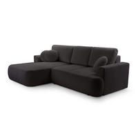 ECKSOFA VELOS Schwarz L - Links Bouclé - Schwarz, Kunststoff/Textil (260/168cm) - Luxkor24