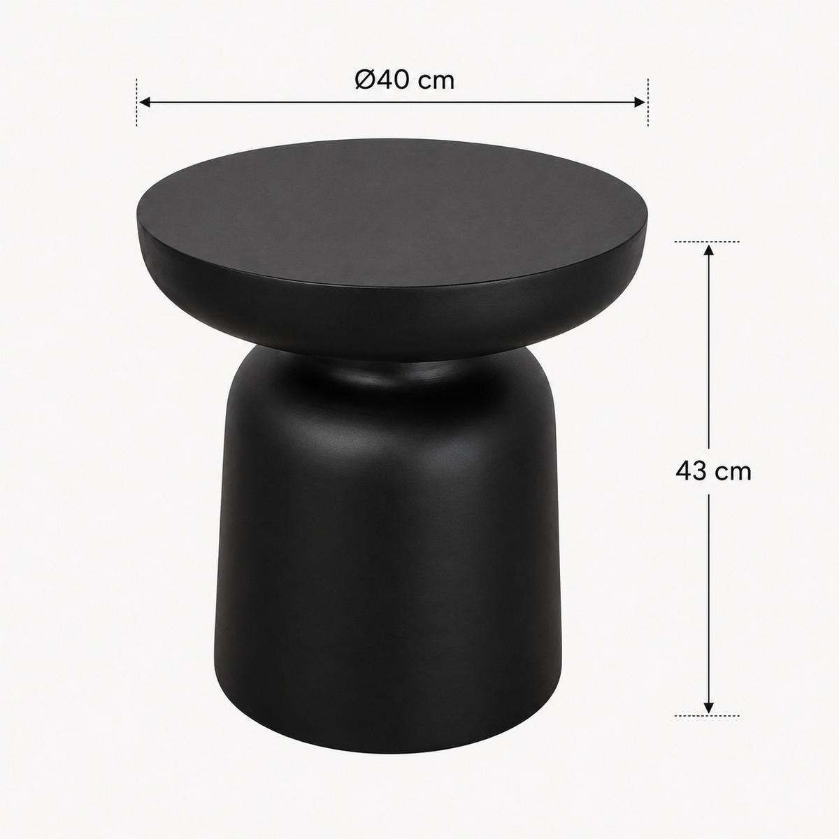 BEISTELLTISCH Irmo - Schwarz, Metall (40/40/43cm) - LOFT42
