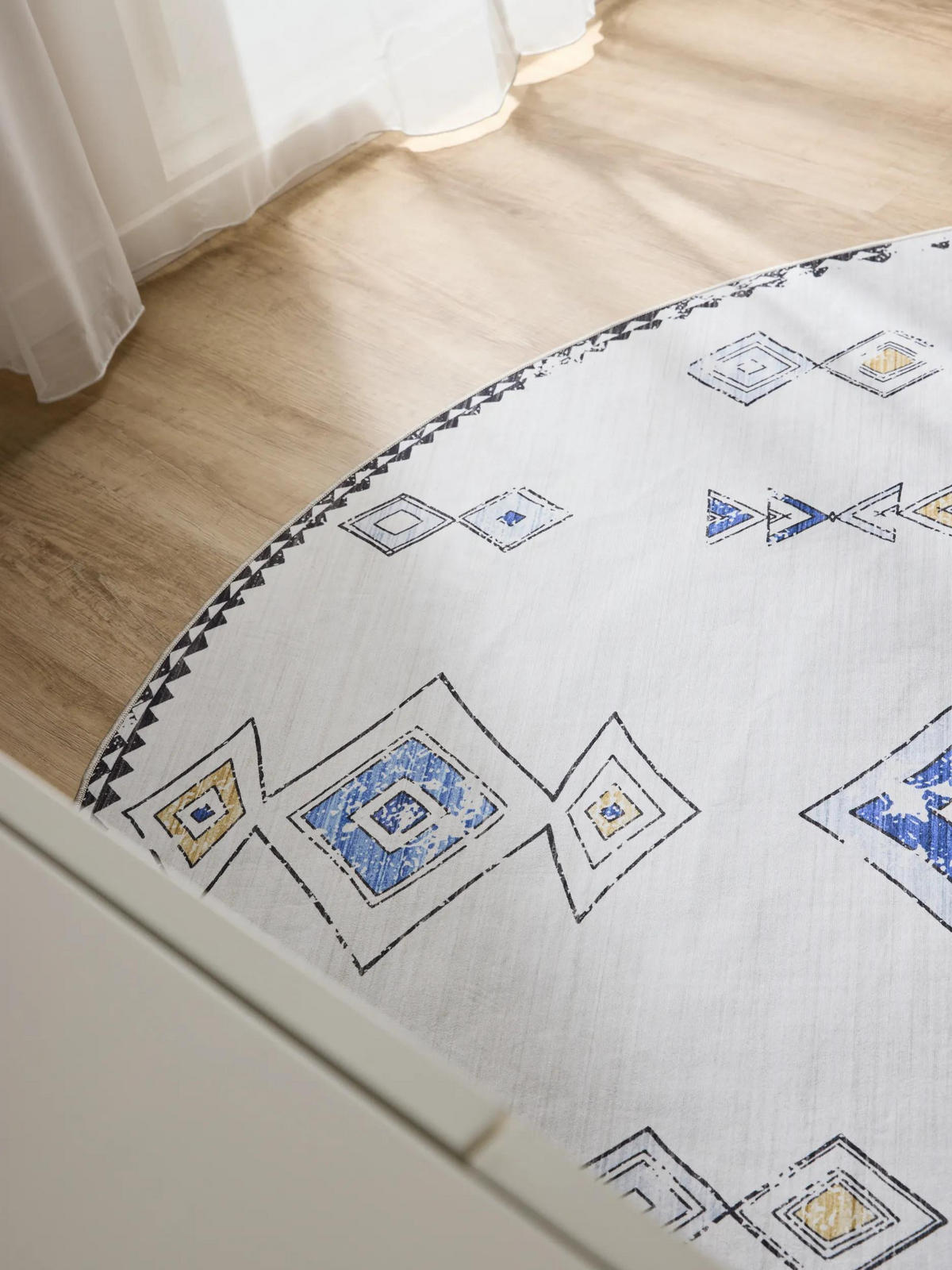 VINTAGE-TEPPICH George waschbar ø 120 cm rund - Beige/Multicolor, Kunststoff (120/120cm) - benuta