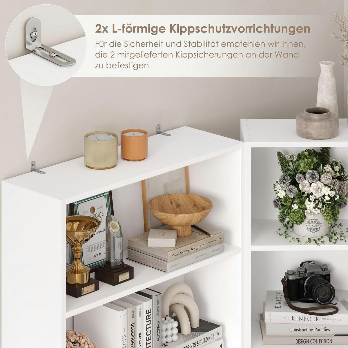 BÜCHERREGAL 180 x 60 x 23,5 cm Weiß - Weiß, Holzwerkstoff (60/180/23.5cm)