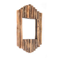WANDSPIEGEL Harmonica 56x37 cm Teak Treibholz naturfarben - Naturfarben, Holz (37/56/5cm) - DESIGN DELIGHTS