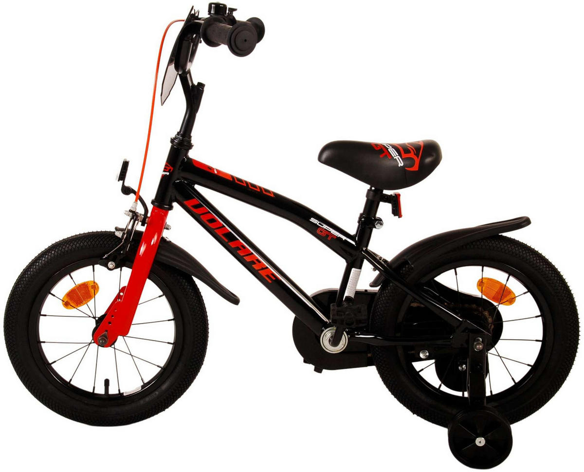 KINDERFAHRRAD Super GT - Jungen - 14 Zoll - Rücktritt + Handbremse - Rot - Rot/Schwarz, Metall (45cm) - TPFSports